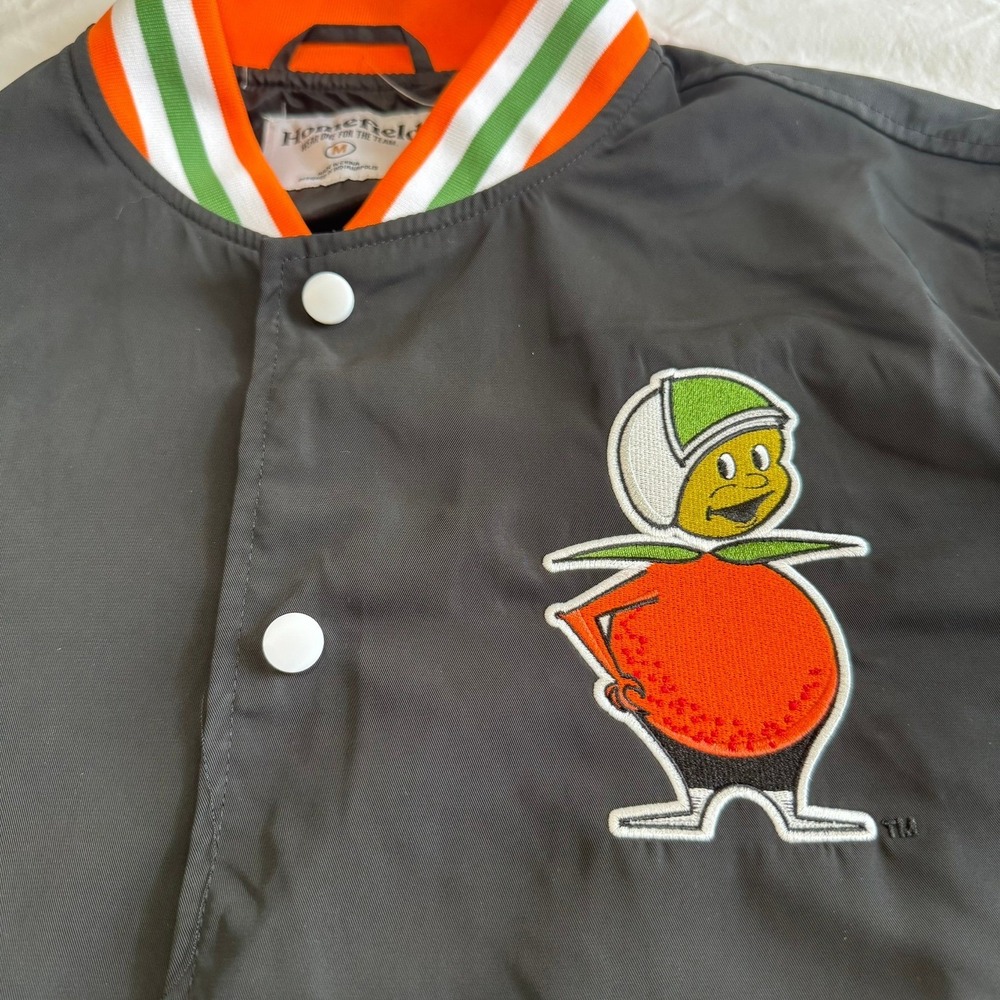 Homefield UCF Citronauts Bomber Jacket Mens Medium Black Varsity Snap NWT - Picture 2 of 11